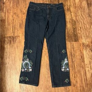 Nine West “Broadway” Embroidered Jeans – Size 14 Short